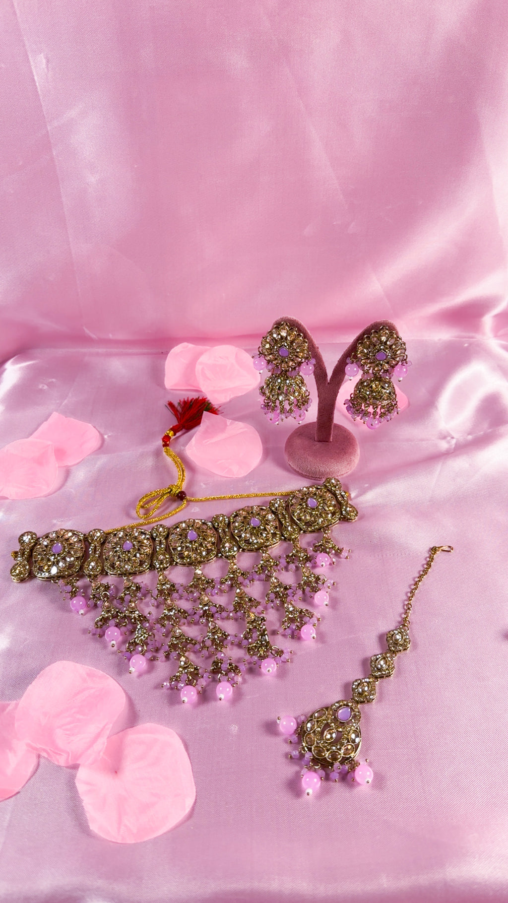 Lilac Waterfall Necklace Set