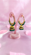 Green Jhumki Hoops