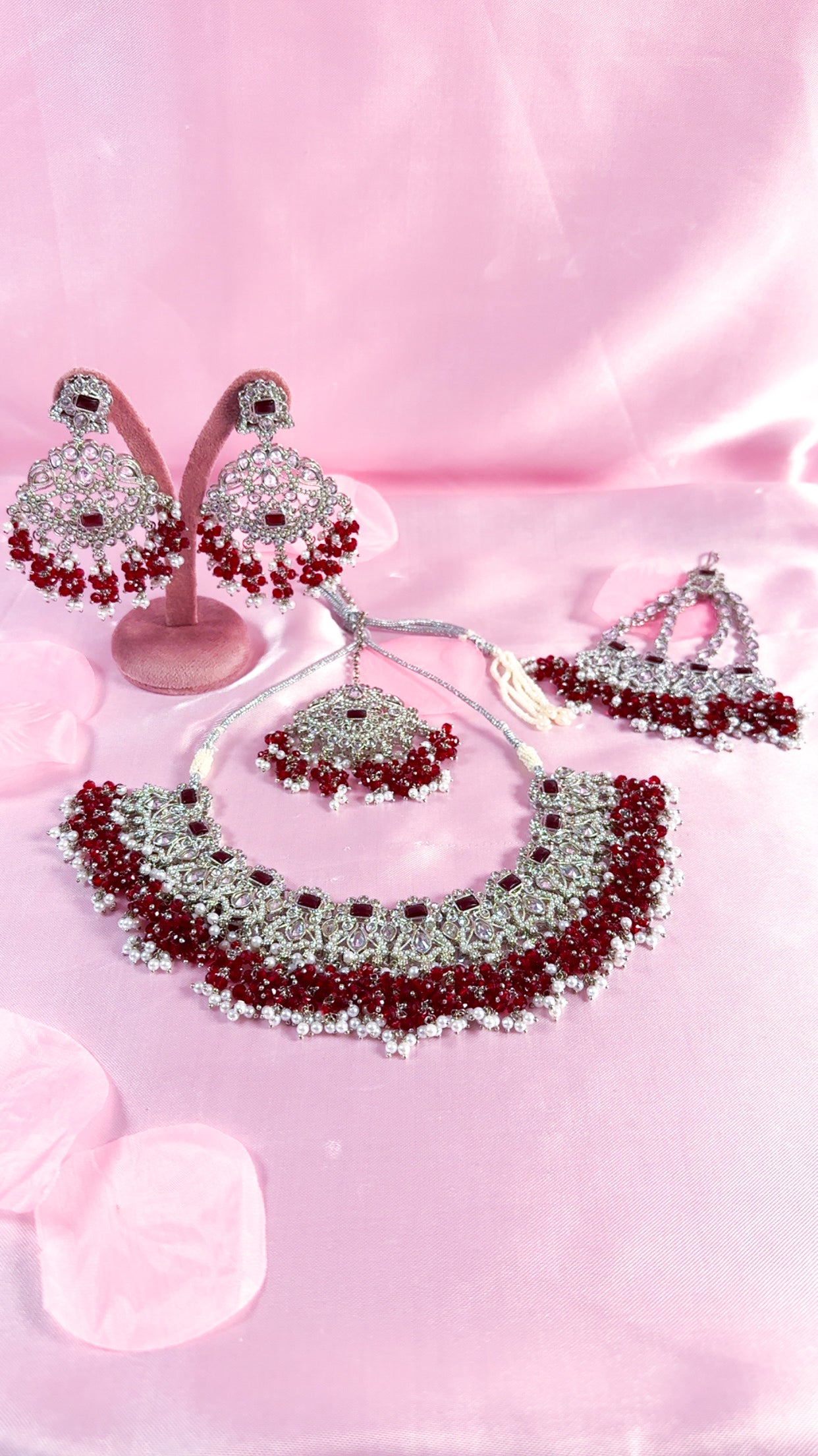 Burgundy Chand Bridal Set