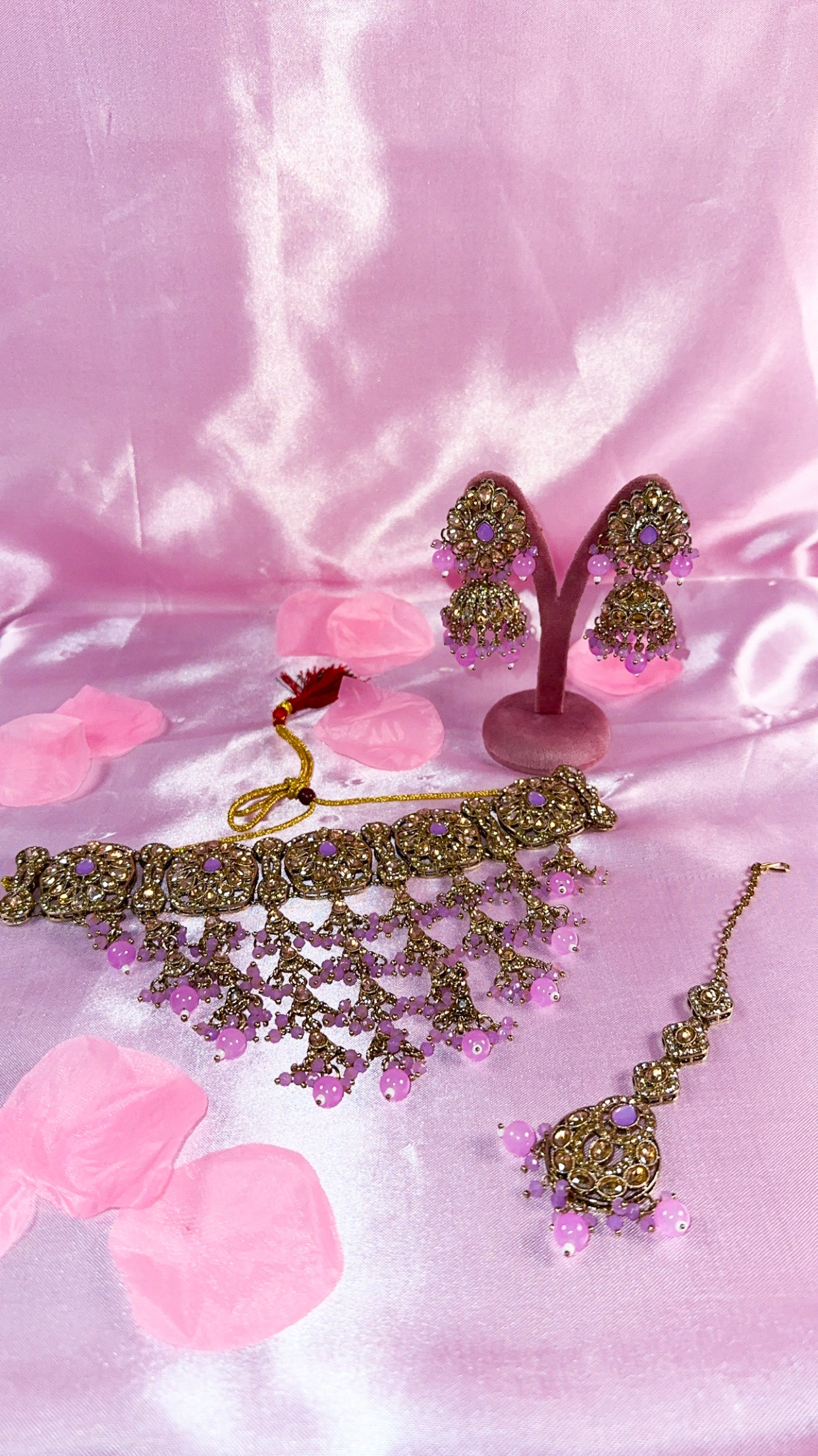 Lilac Waterfall Necklace Set