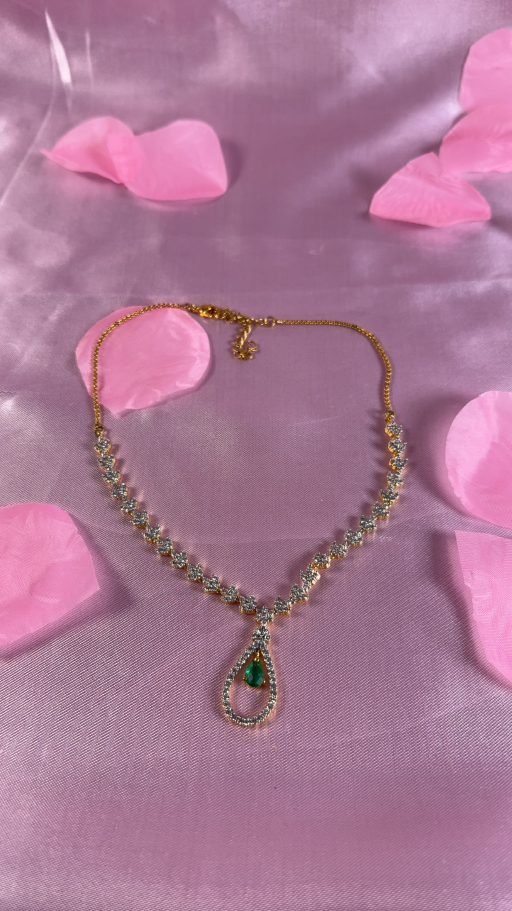 Emerald Inspired Teardrop Necklace