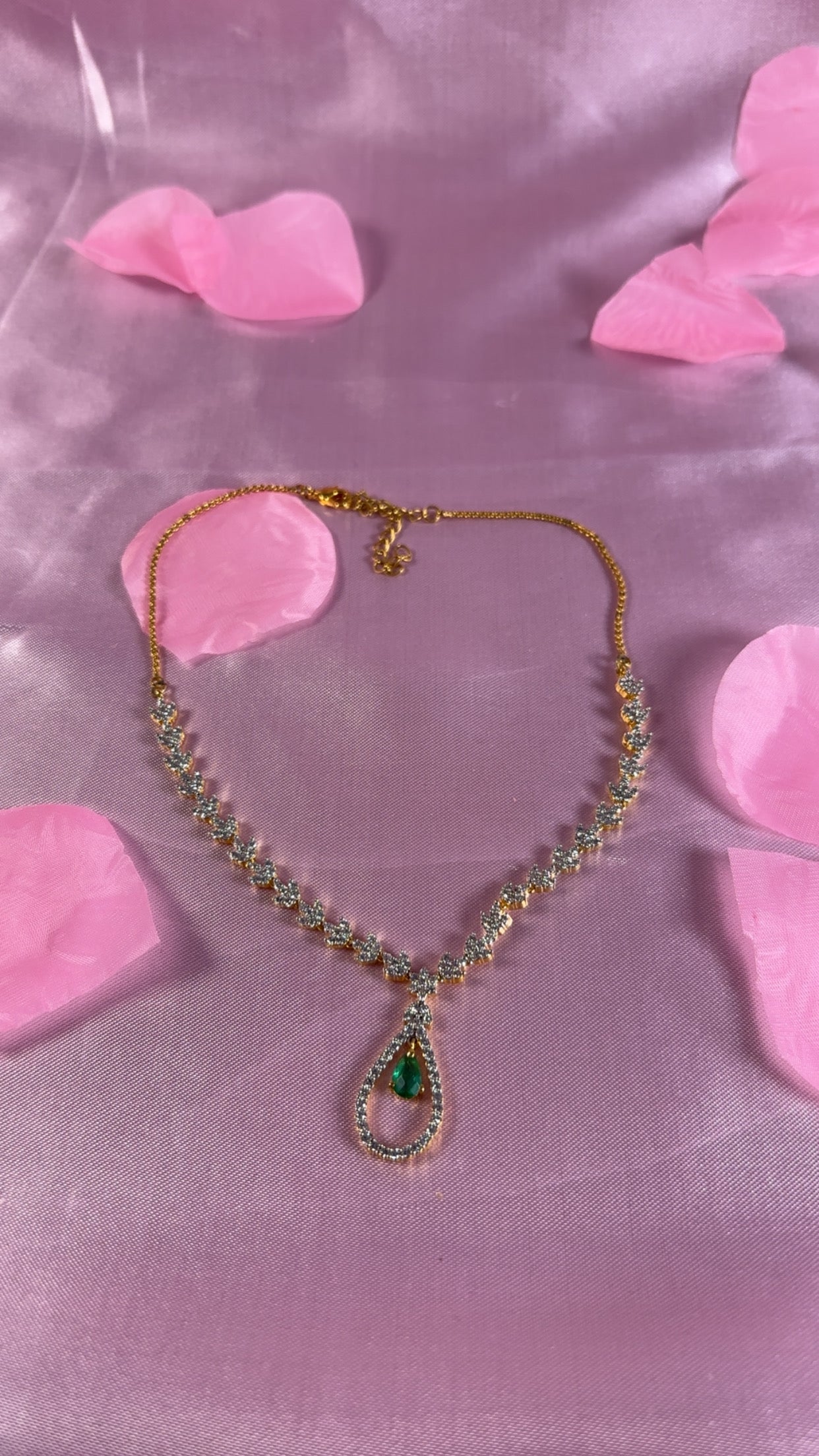 Emerald Inspired Teardrop Necklace