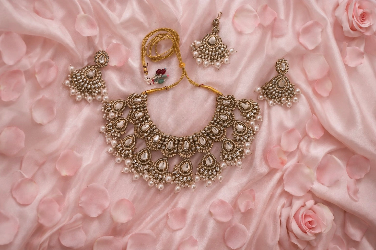 Polki stone Necklace Set