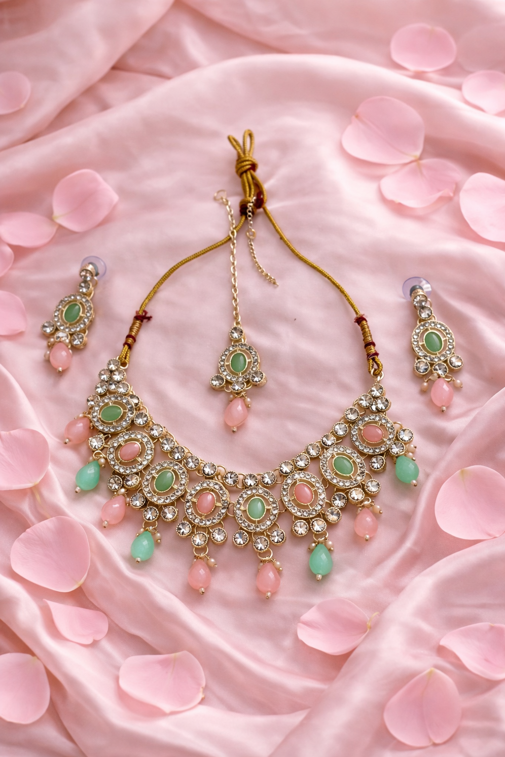 Light Green & Pink Choker Set