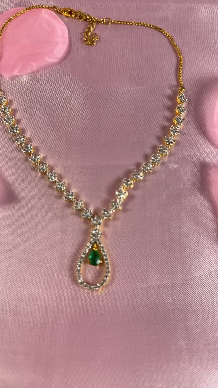 Emerald Inspired Teardrop Necklace